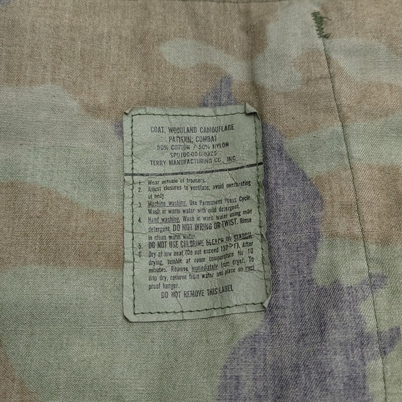 Vintage US Army Coat Shirt Large Green Combat Woodland Camo - Picture 6 of 7